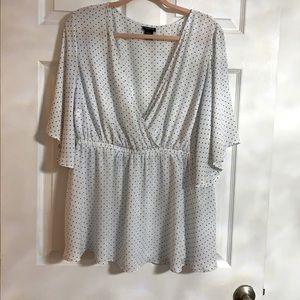 LILY - WHITE POLKA DOT GEORGETTE BLOUSE